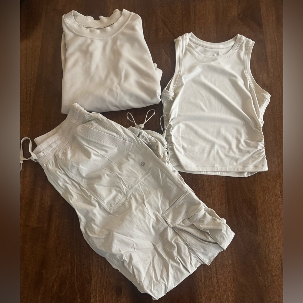 Lululemon bundle! Bone- sweatshirt and tank only